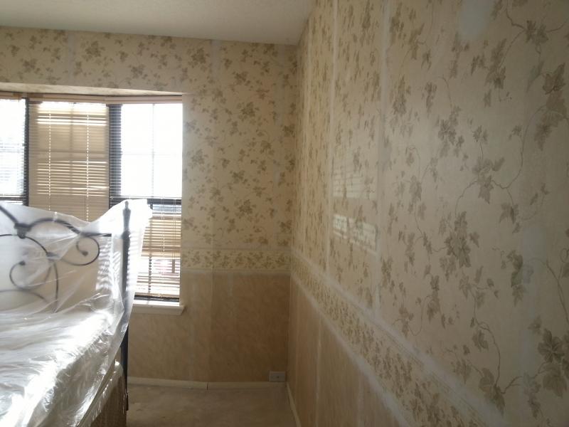 Painting over wallpaper in bathroom