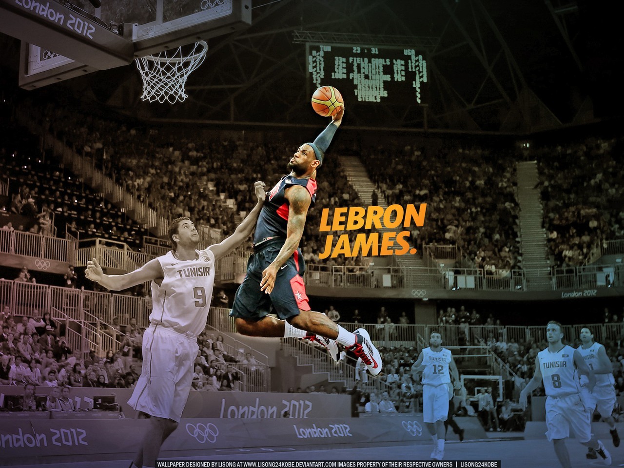 Nba Lebron James Dunk Basketball Player Wallpaper