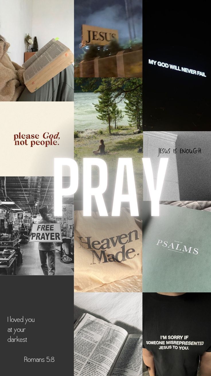 Pray iPhone Collage Wallpaper Poster Aesthetic
