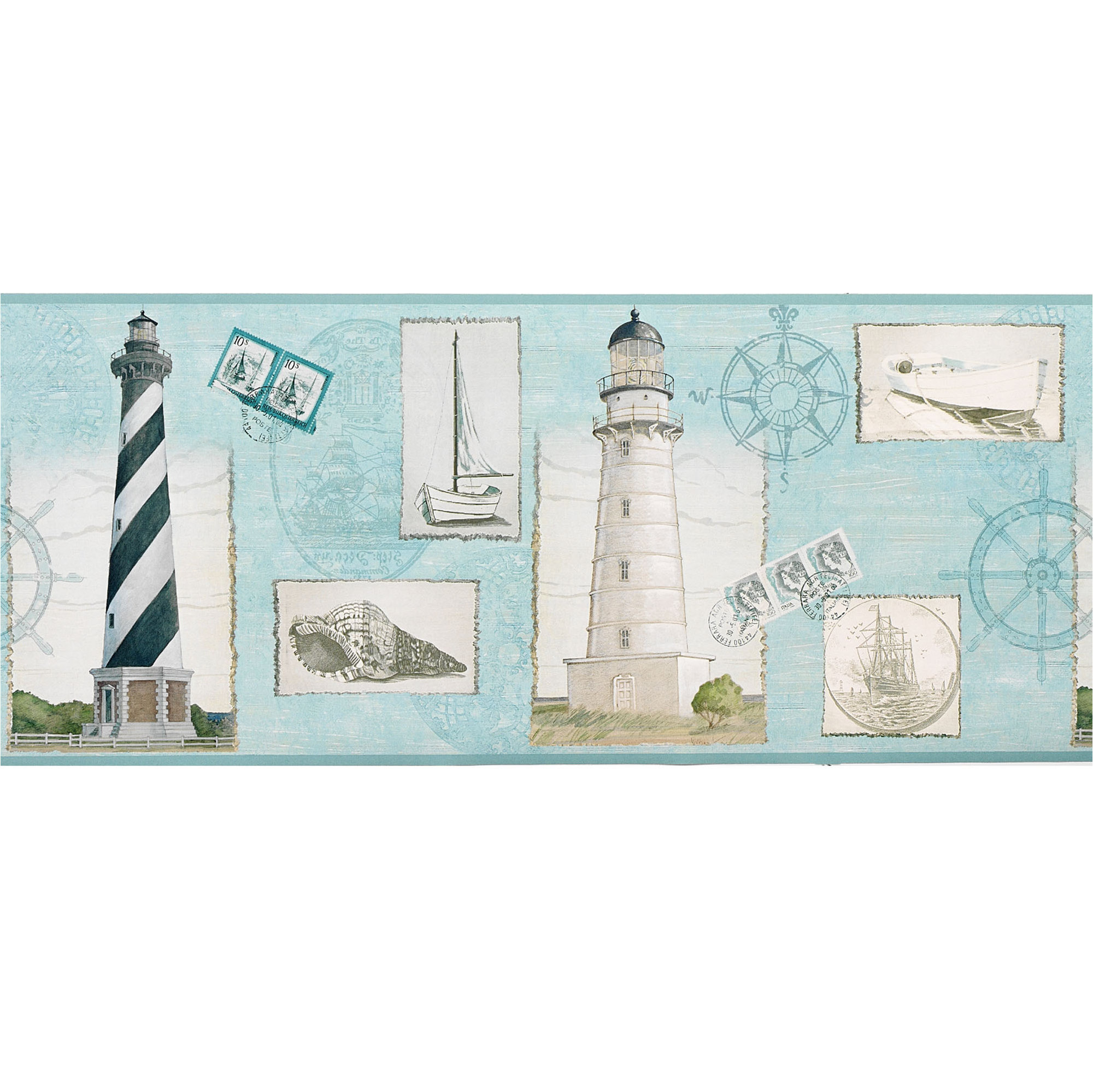 🔥 Free download Home Seacoast Lighthouse Wallpaper Border Light Blue