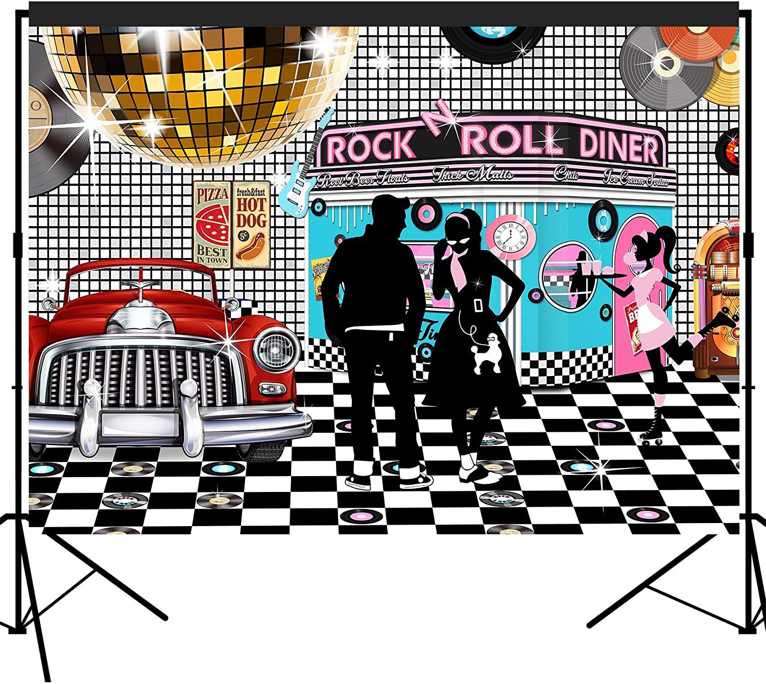 Amazon Musykrafties 50s Diner Backdrop Large Banner
