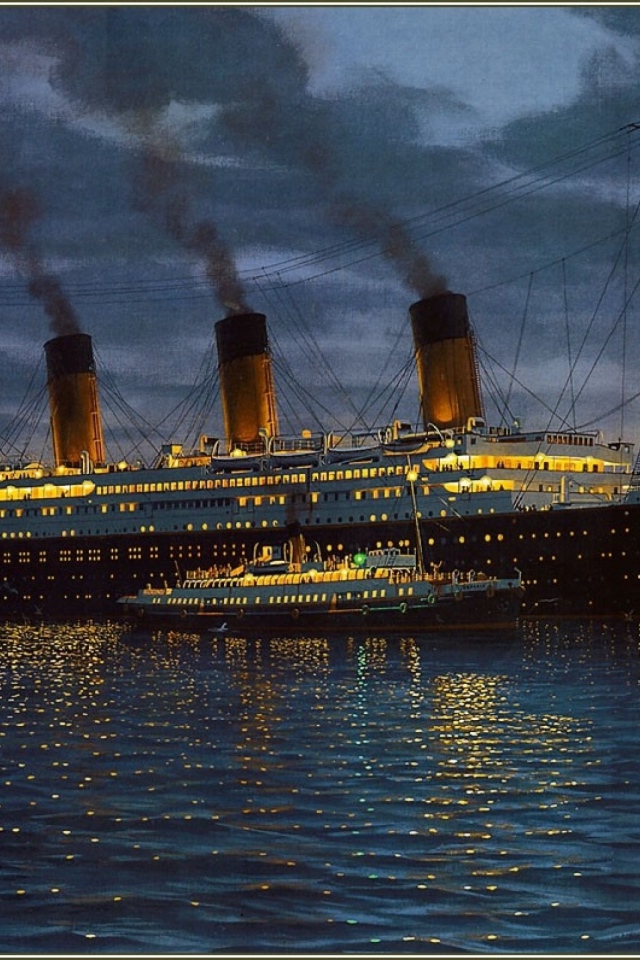 Desktop Wallpaper Drawn Paintings Titanic On The