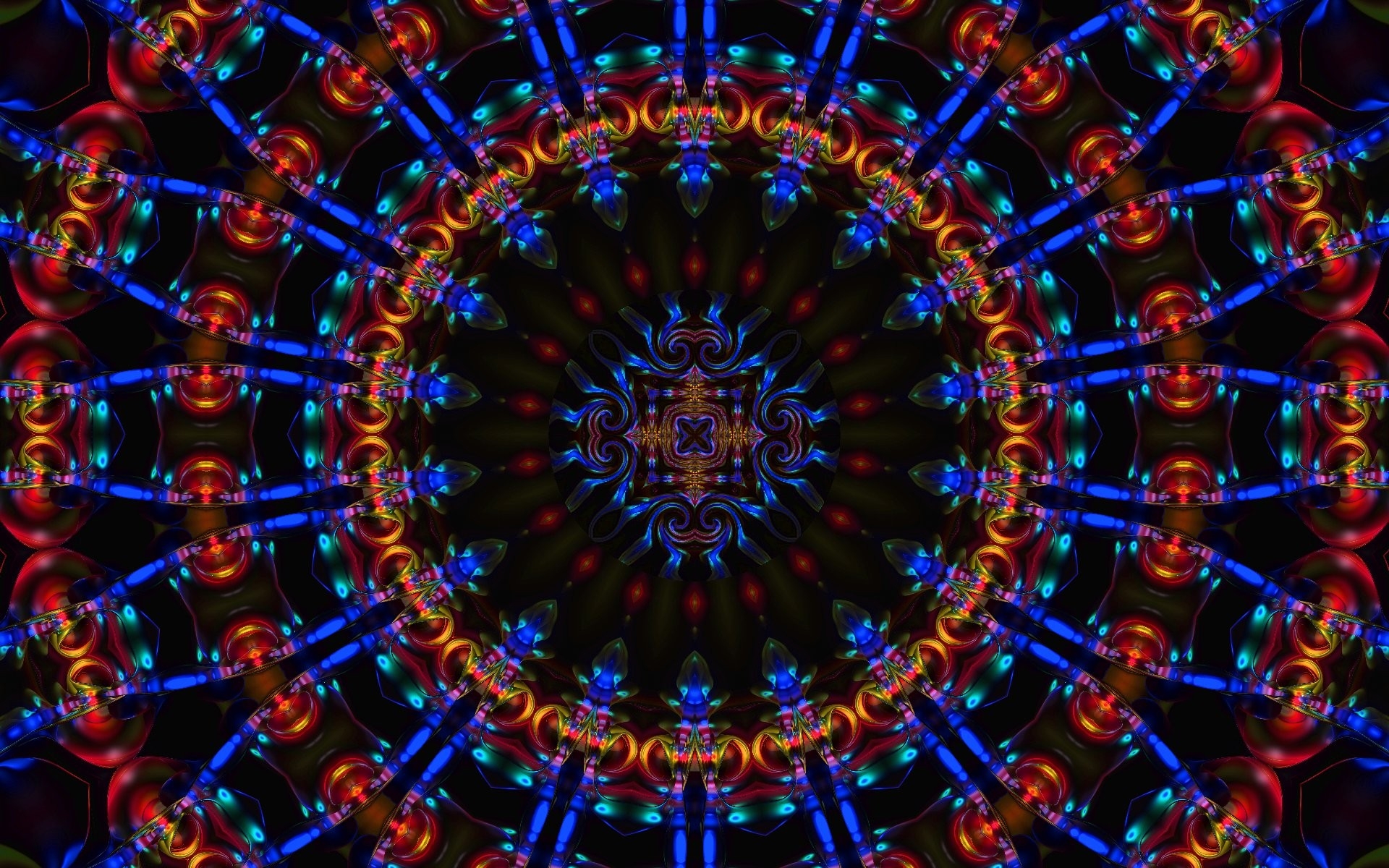 Wallpaper Patterns Dark Spinning Kaleidoscope HD Background