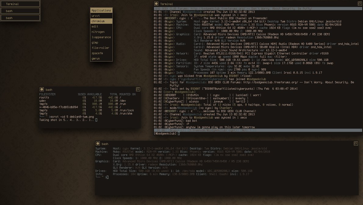 Debian Jessie Sid Twm Setup On My Asus M2a Vm By Ipodpunker