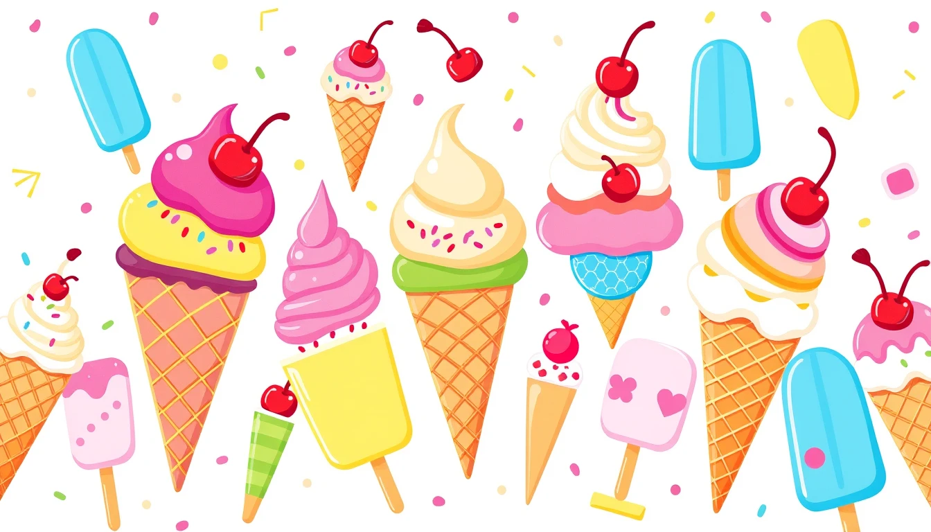 Cartoon Ice Cream Wallpaper
