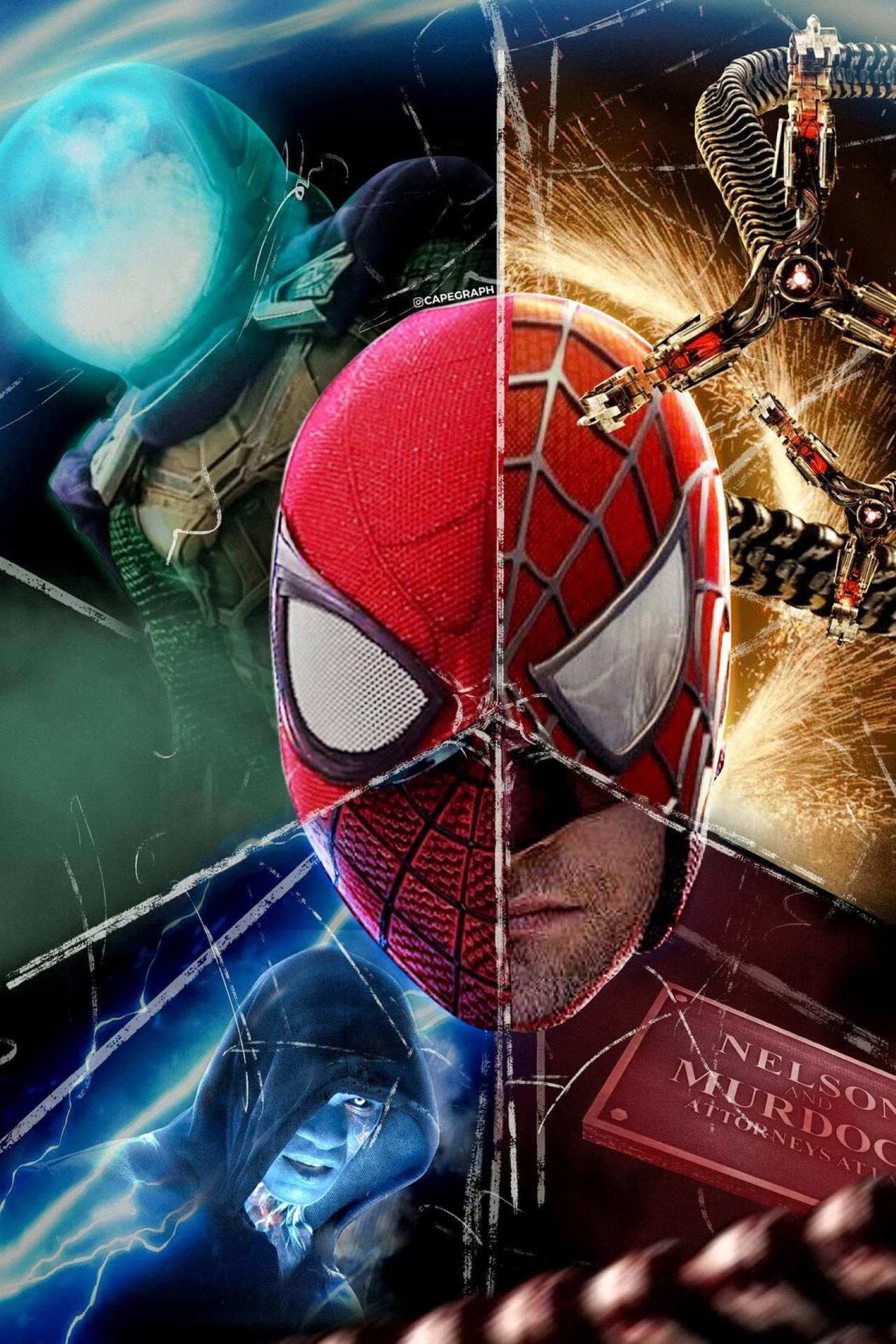 Multiverse Spider Men Collage Wallpaper
