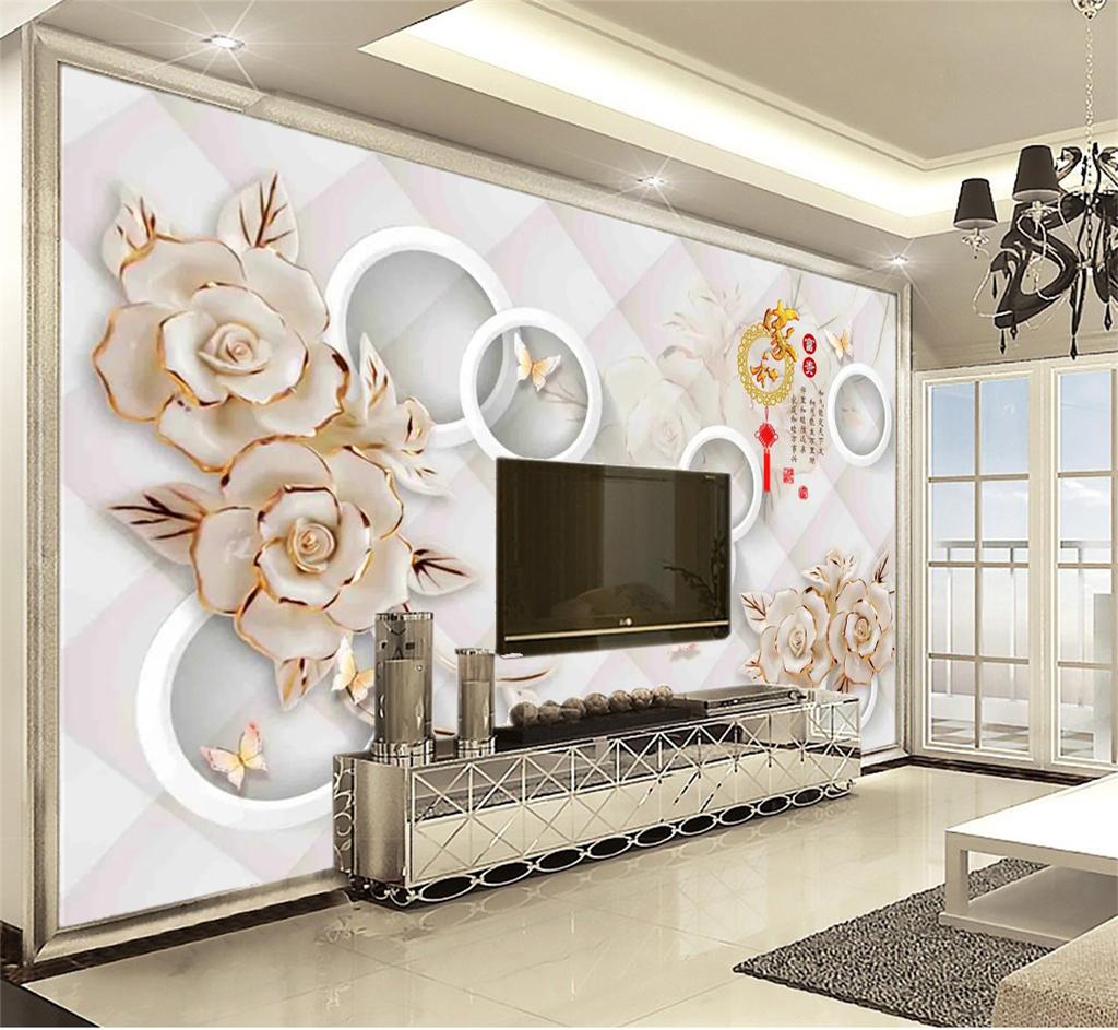 Custom Retail Home And Rich Circle Painted Gold Rose Delicate