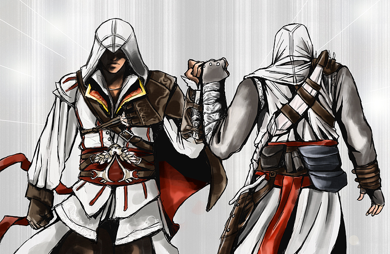 Featured image of post Assassin s Creed Ezio And Altair Their trademark hidden blade which they have used into the modern era although it s more ceremonial by that point