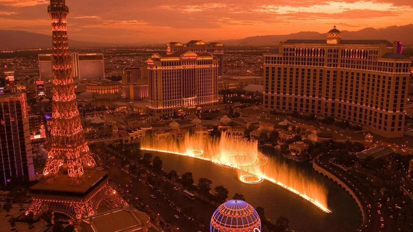 Las Vegas City Sunset HD Wallpaper Of