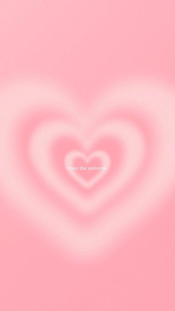 Wallapaper Heart Trust The Universe Pink Wallpaper iPhone