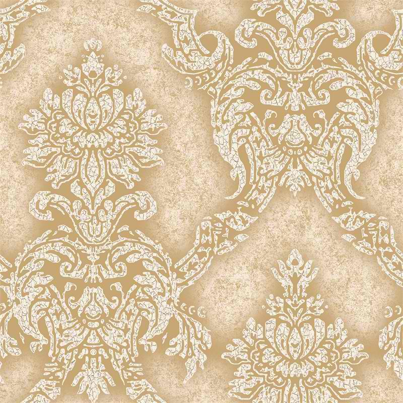 Gold Tan Metallic Augusteen Psn105926 Damask Wallpaper Modern