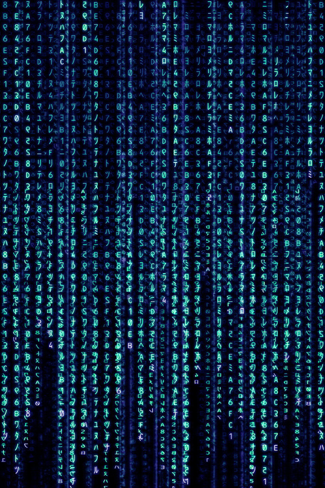 Blue Matrix hi tech technology wallpaper for iPhone download free