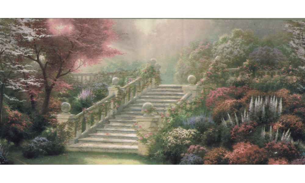 [45+] Thomas Kinkade Cottages Wallpaper Border on
