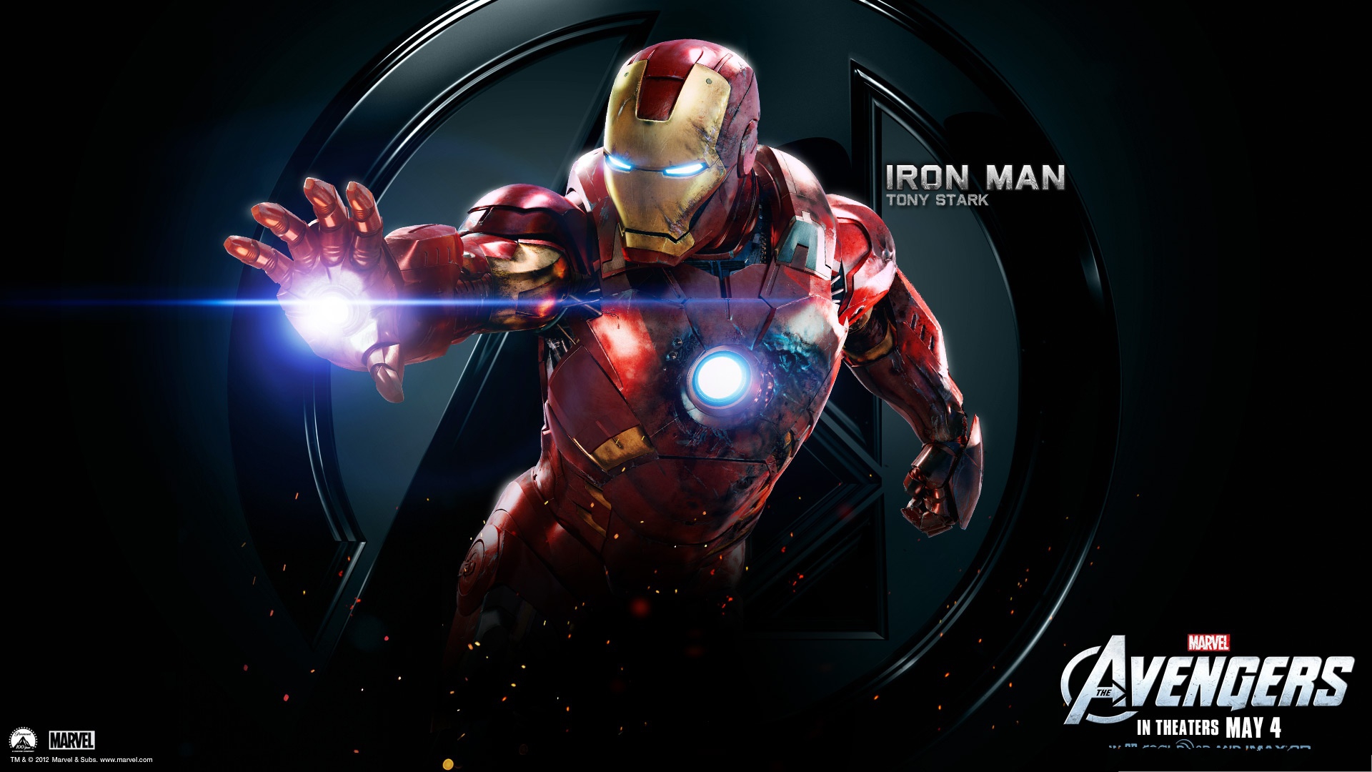 Iron Man Shinning Hands And Heart Wallpaper