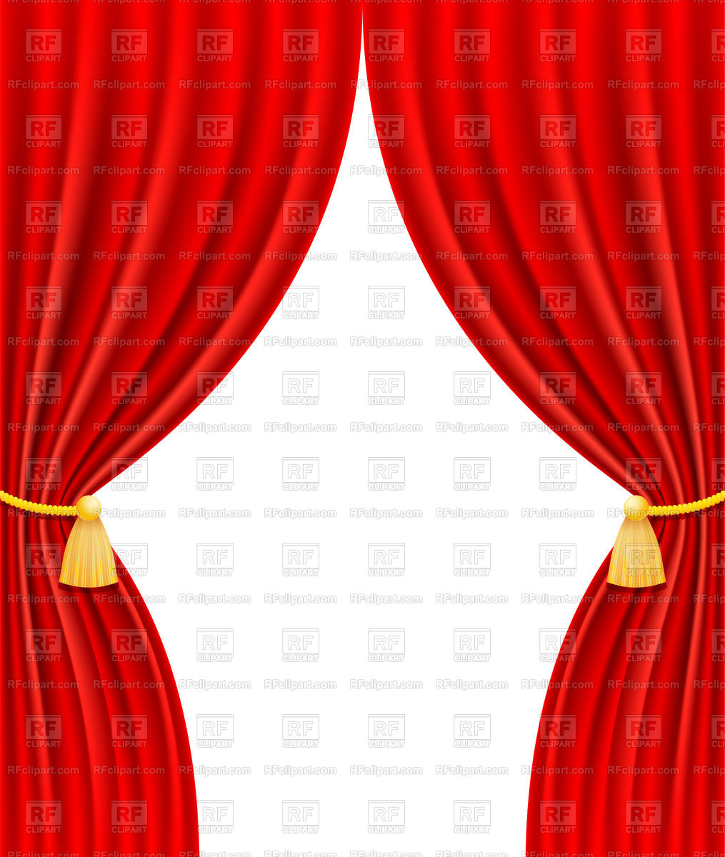 Red Theatrical Curtain Isolated On White Background Vector Image