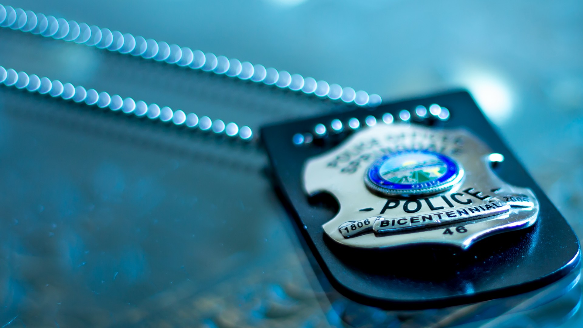 police badge text chain macro wallpaper background