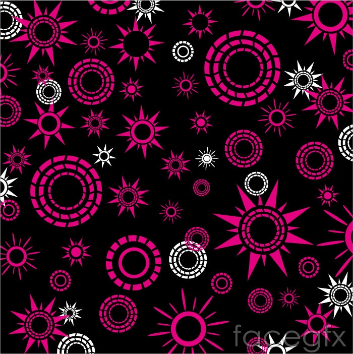 The Pink Floral Pattern And Black Background Vector Is A