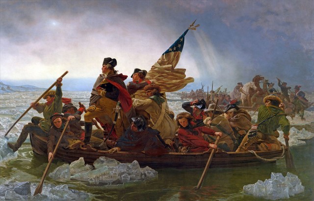 George Washington Crossing The Delaware River Painted Wall Mural