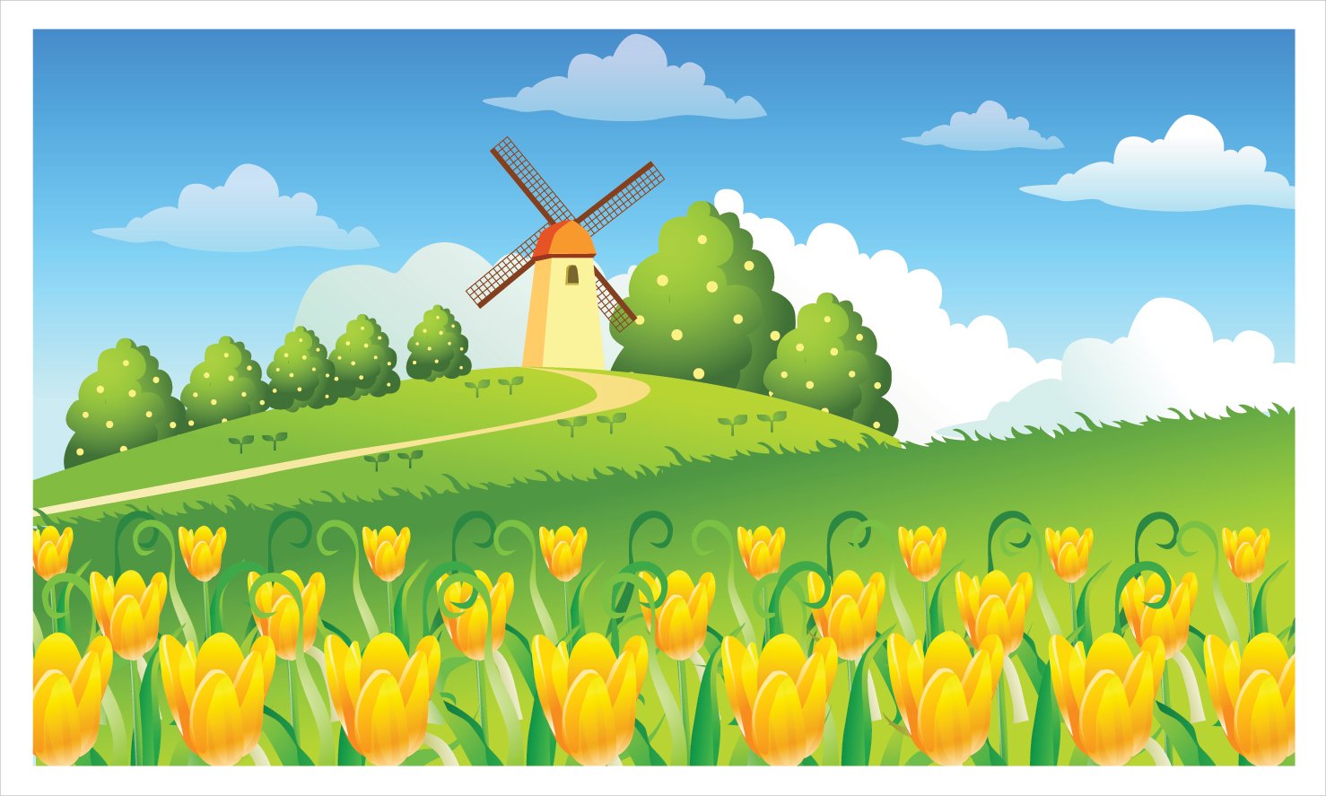 Garden Wallpaper For Desktop Cartoon Image Background