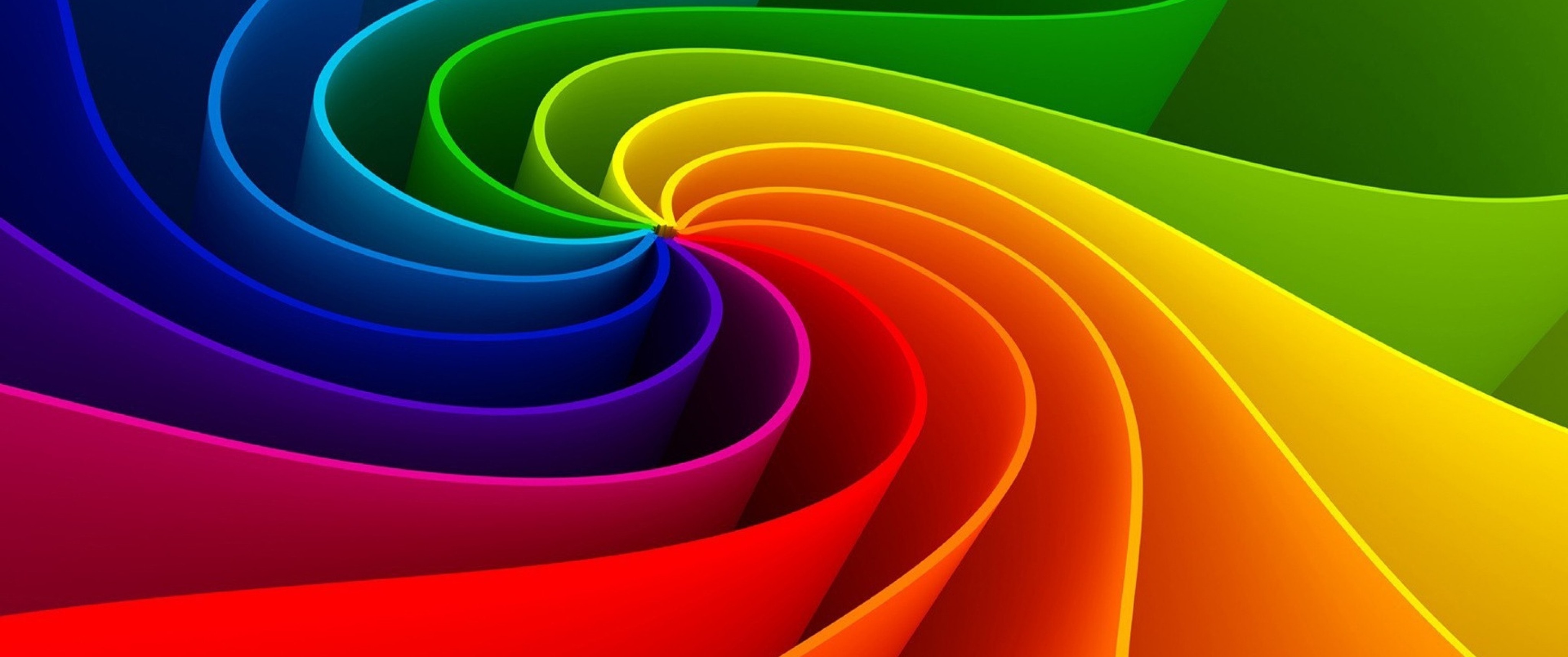 Colourful Rainbow Coloured Swirl Wallpaper Backround 4K Cropped