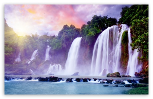 Tropical Waterfall HD Desktop Wallpaper Widescreen High Definition