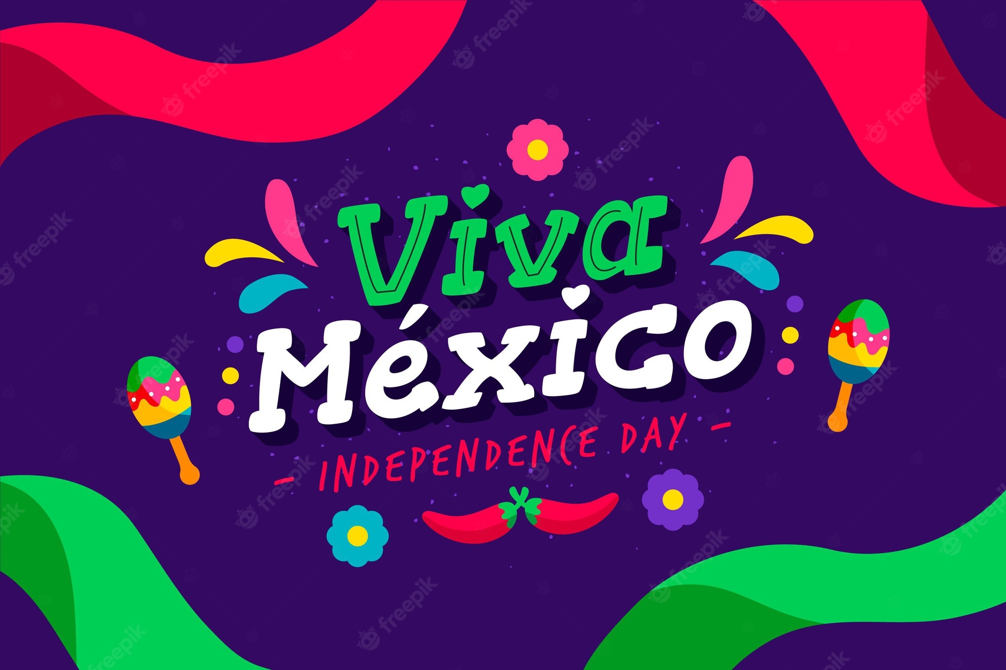 Viva Mexico Independence Day Vectors Illustrations For