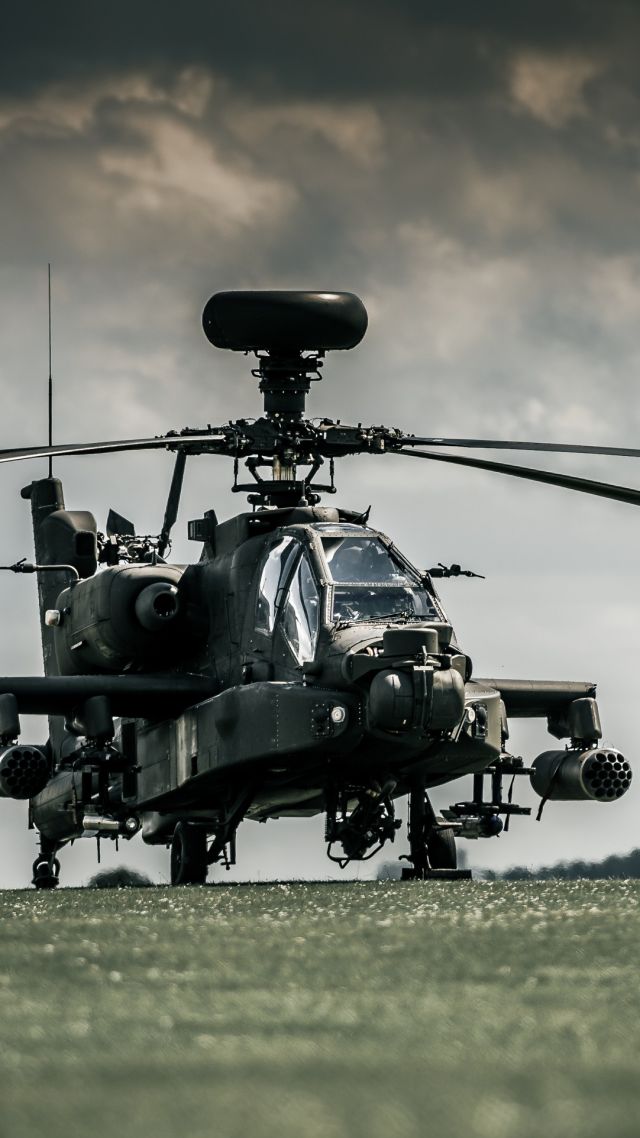 Wallpaper Ah 64d Apache Attack Helicopter Royal Air Force Dark