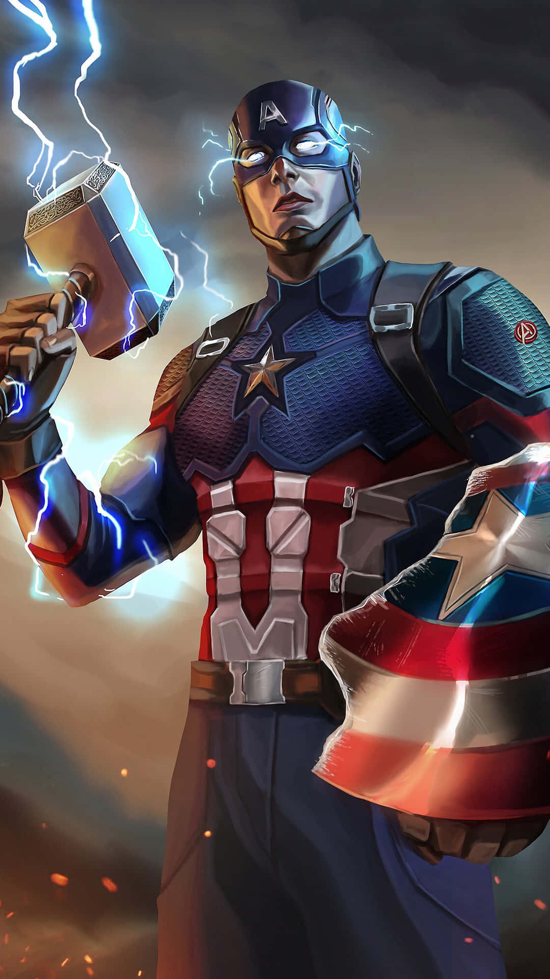 Captain America Stands Ready To Defend Dom Wallpaper