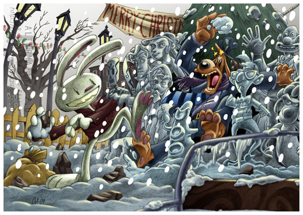 Sam And Max Background Christmas By