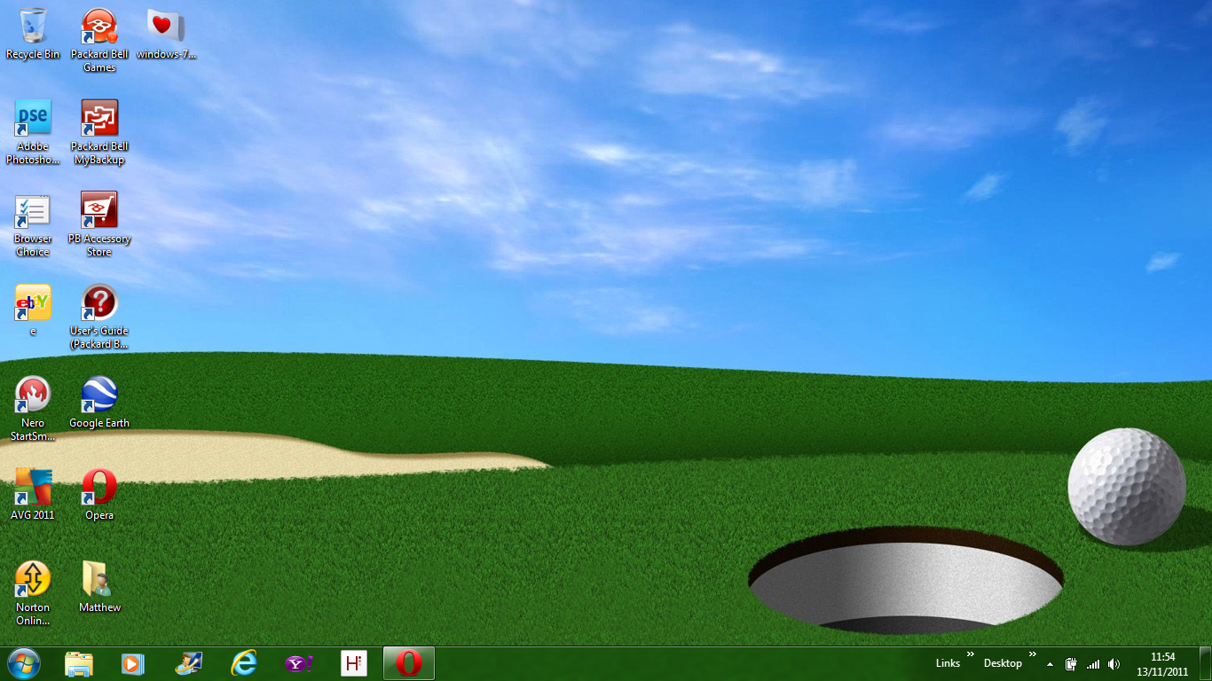Amateur Golfer Windows 7 Golf Theme
