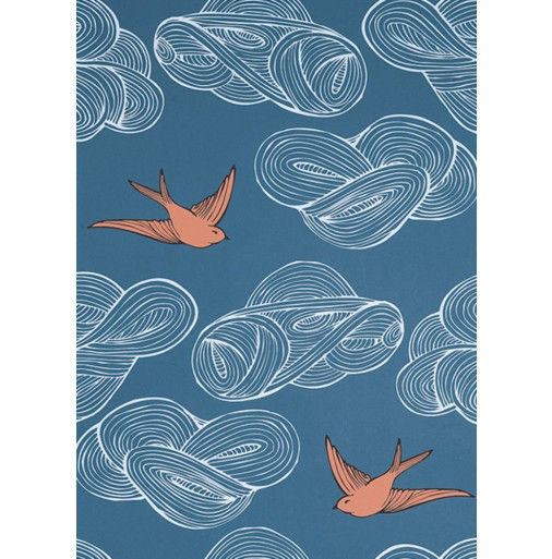 Julia Rothman For Hygge West Daydream In Blue Wallpaper