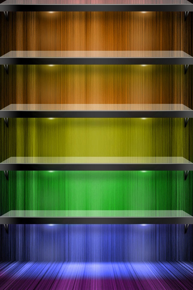 Rainbow Shelf iPhone Wallpaper HD