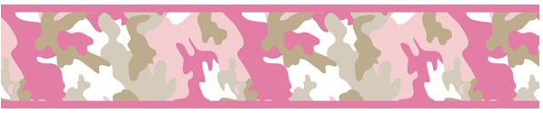 Pink Camo Camouflage Print Wallpaper Border for Girls