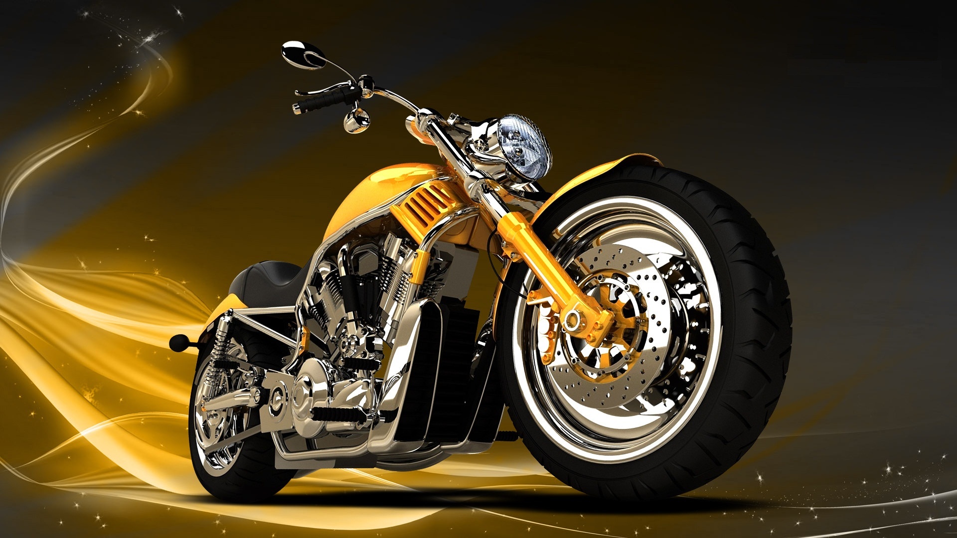 Golden Chopper Bikes Wallpaper