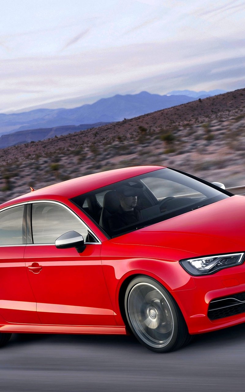 Download wallpaper 800x1280 audi s3 red side view samsung 800x1280