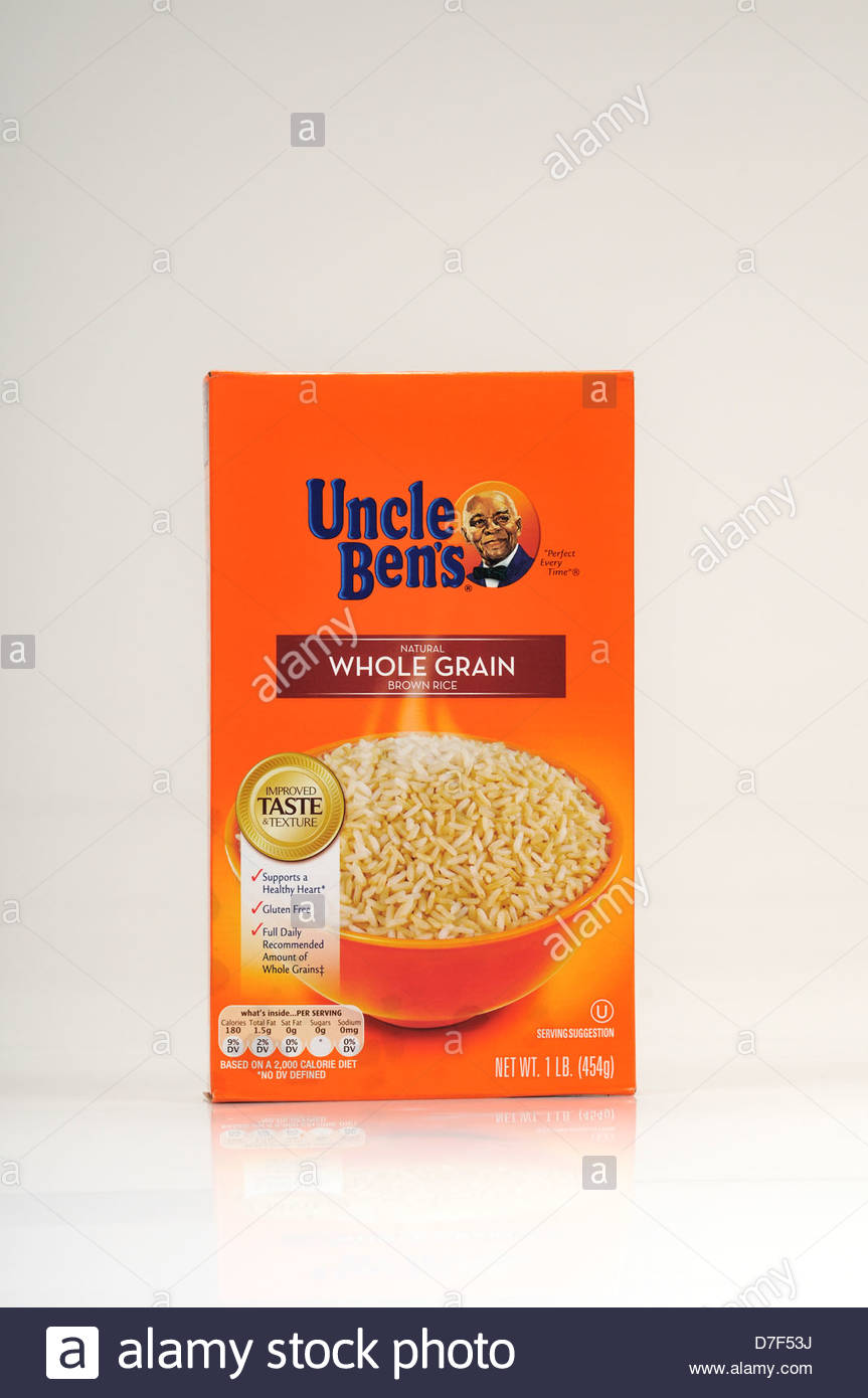 Box Of Uncle Ben S Whole Grain Brown Rice On White Background