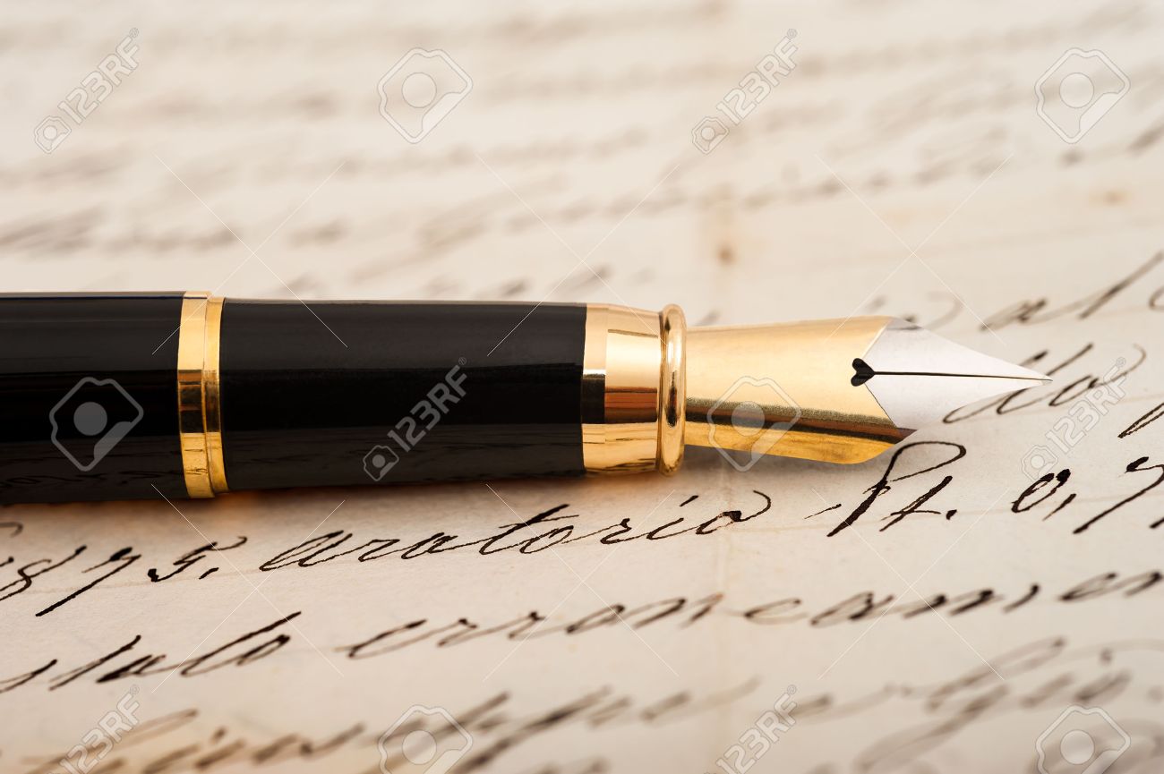 Fountain Pen On Letter Background Stock Photo Picture And Royalty