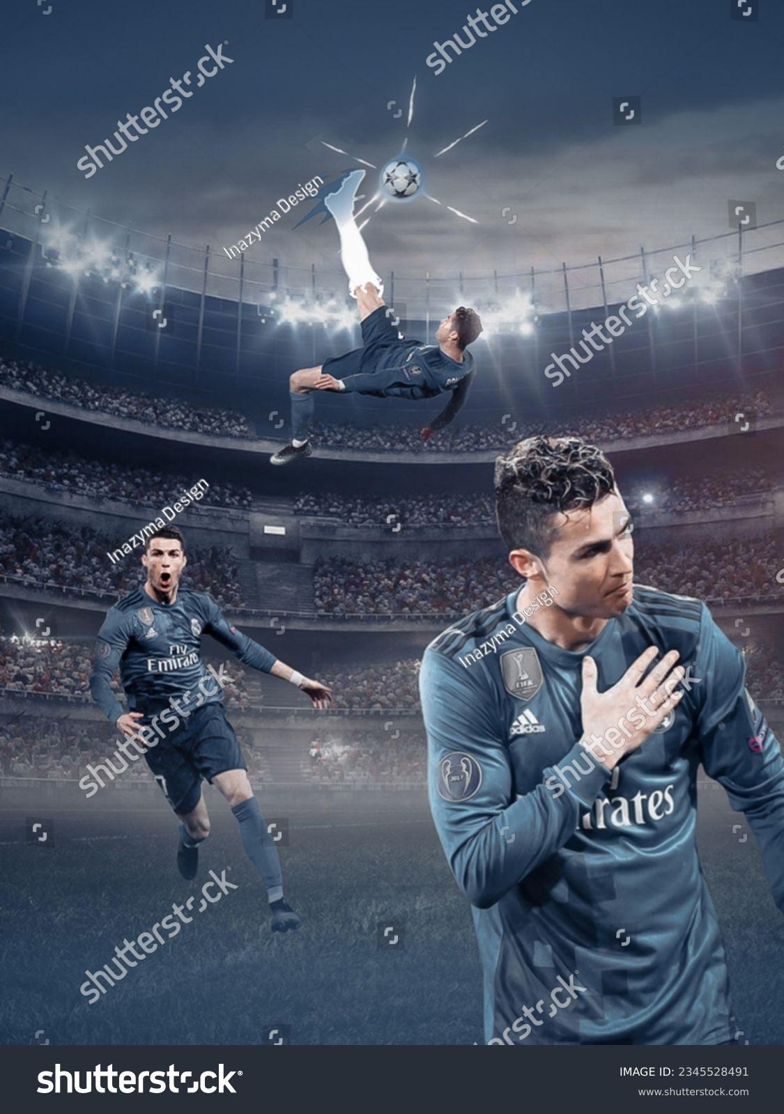 Ronaldo Moment Wallpaper Scored Gawabg Buffon Stock Illustration