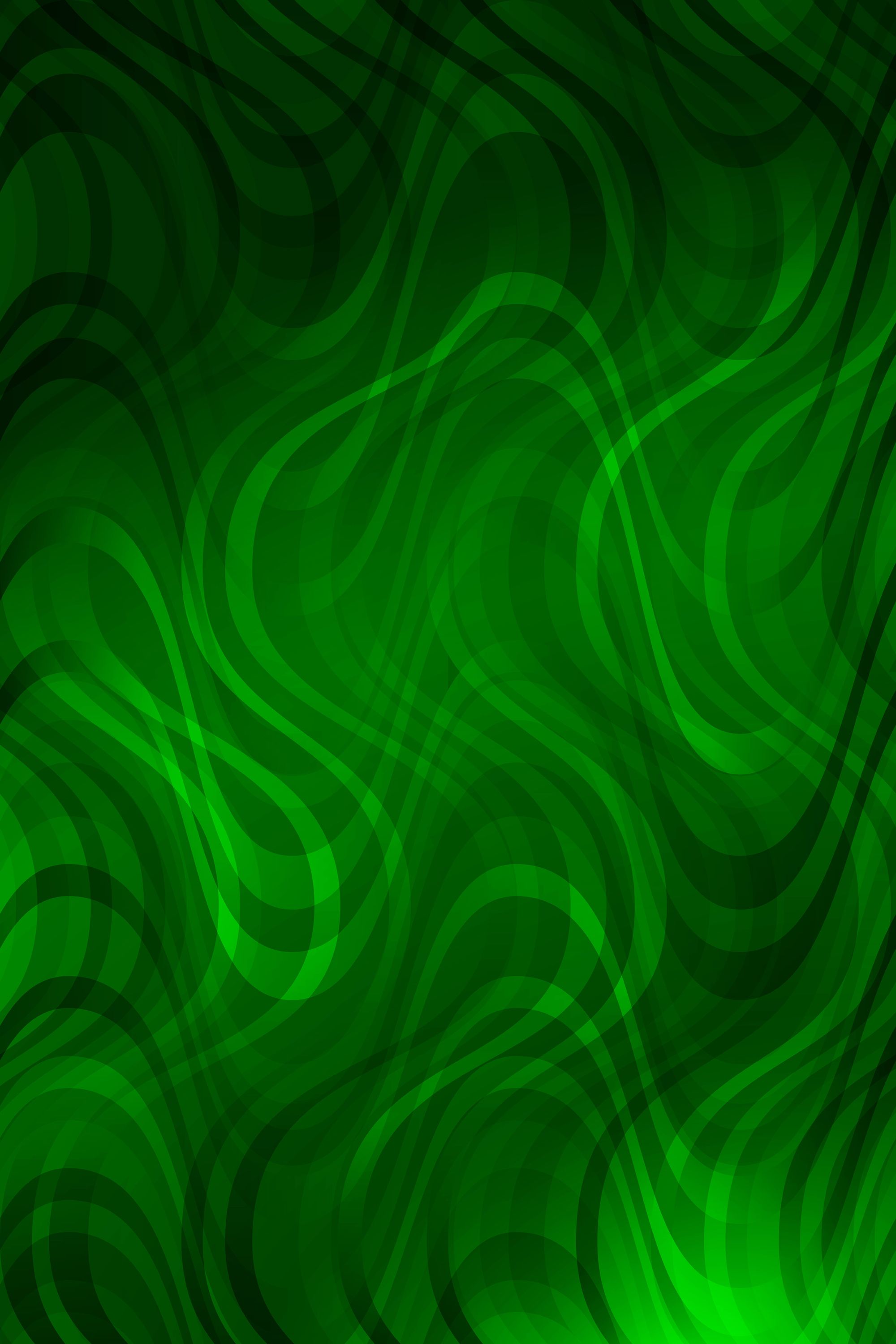 Abstract Structural Curved Background With Smoke Green Lines And