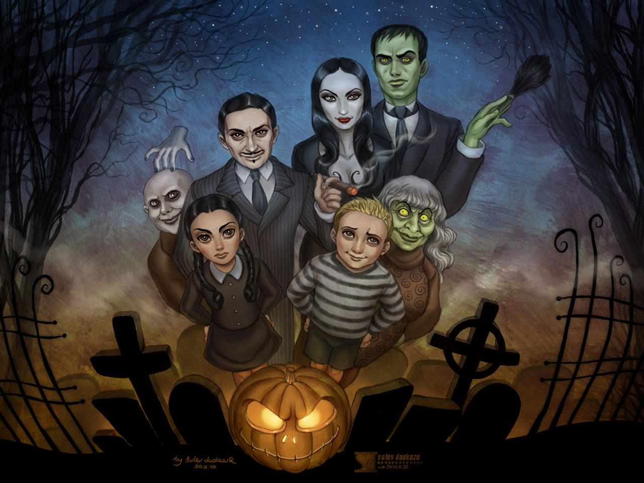 Free Wallpapers   The Addams Family Drawn wallpaper
