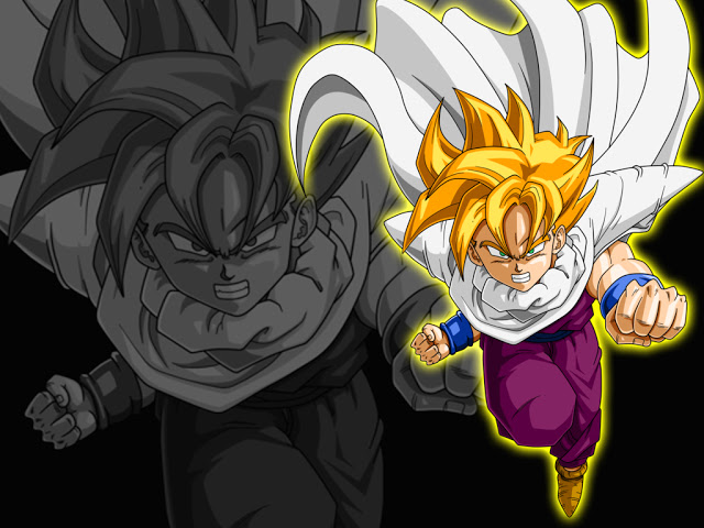 Teen Gohan Super Saiyan Wearing Piccolo Style During Battle With Cell