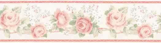 Pink Rose Wallpaper Border Inc