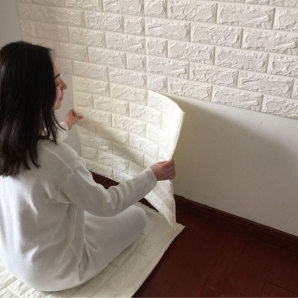 Alcoa Prime White 3d Modern Design Brick Wallpaper Roll Vinyl Wall