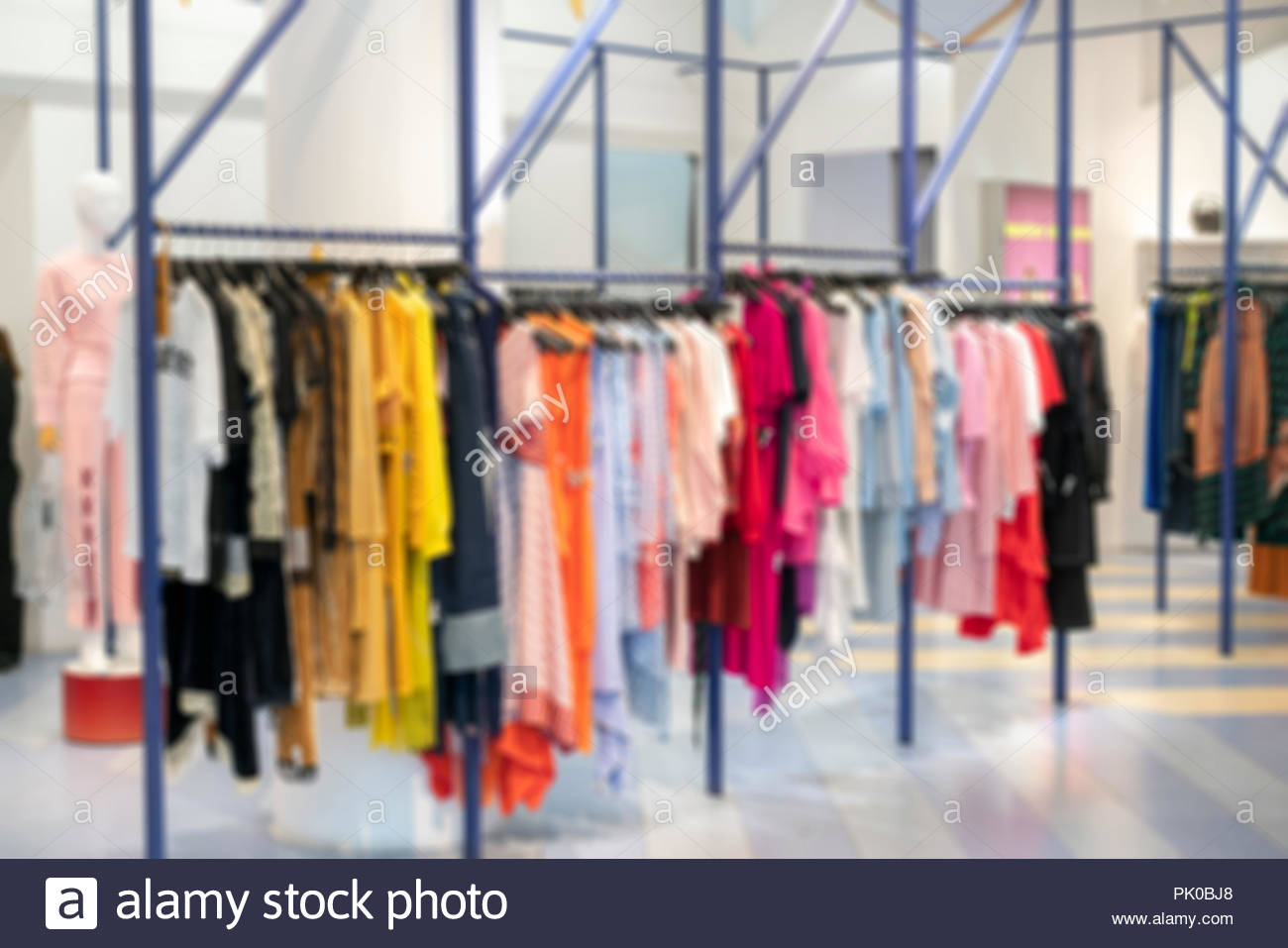 Background Blur Fashionable Clothes In A Boutique Store London