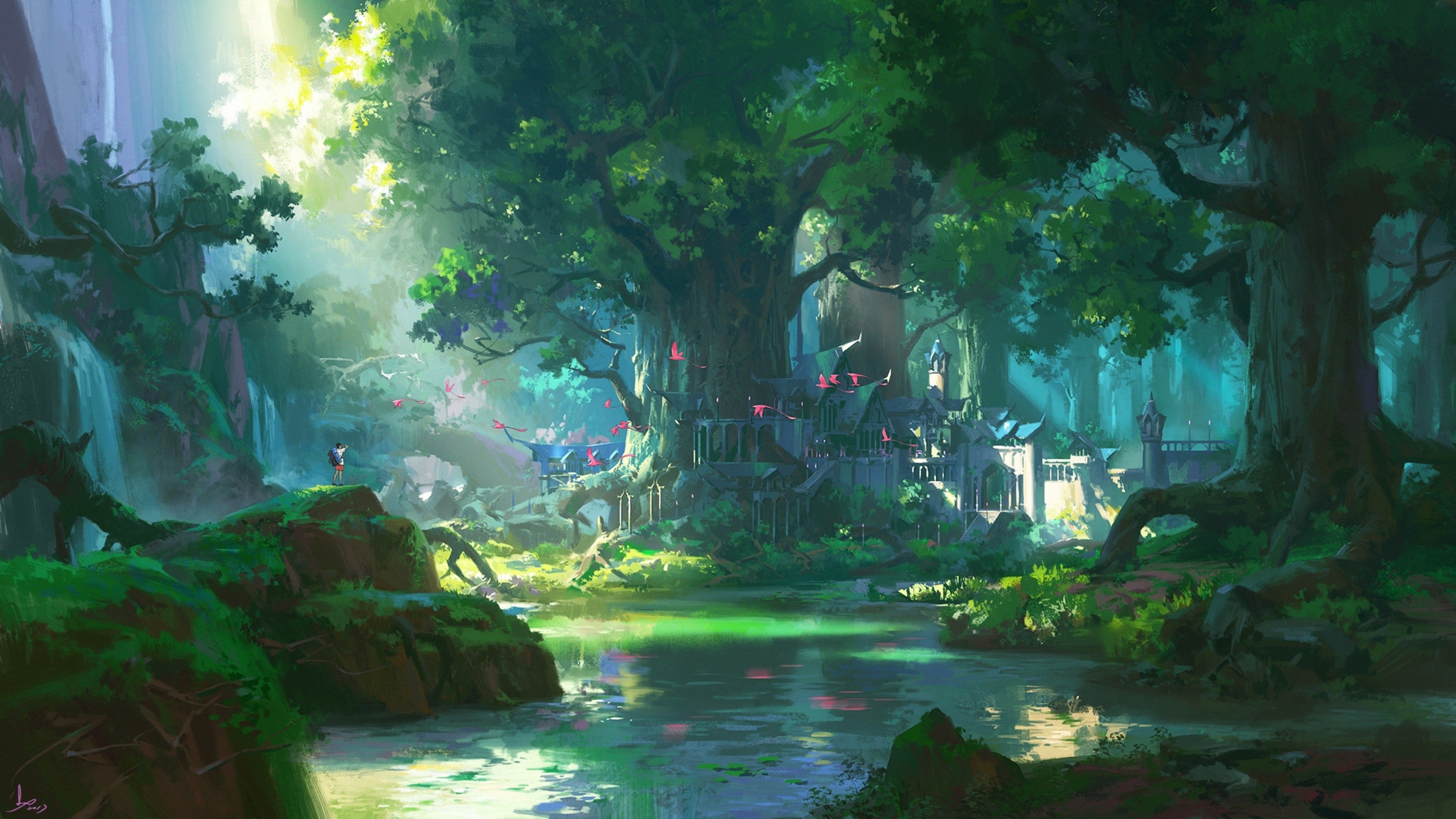 Free Download Anime Forest Scenery 4k Wallpaper 3840x2160 For Your Desktop Mobile Tablet Explore 23 Anime Forest Wallpaper Background Forest Anime Anime Background Forest Anime Forest Wallpaper