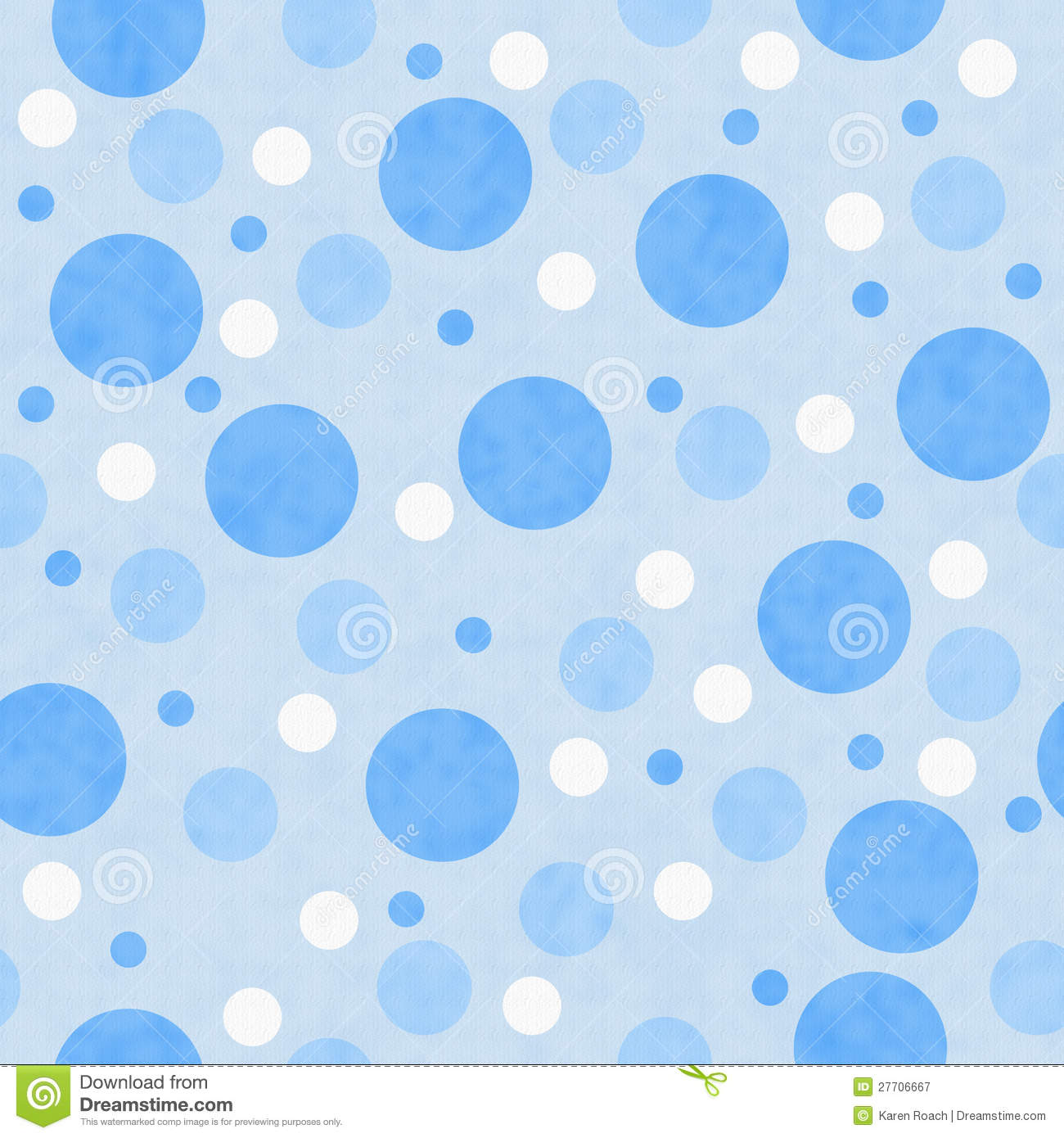 Blue And White Polka Dot Fabric Background Royalty Stock