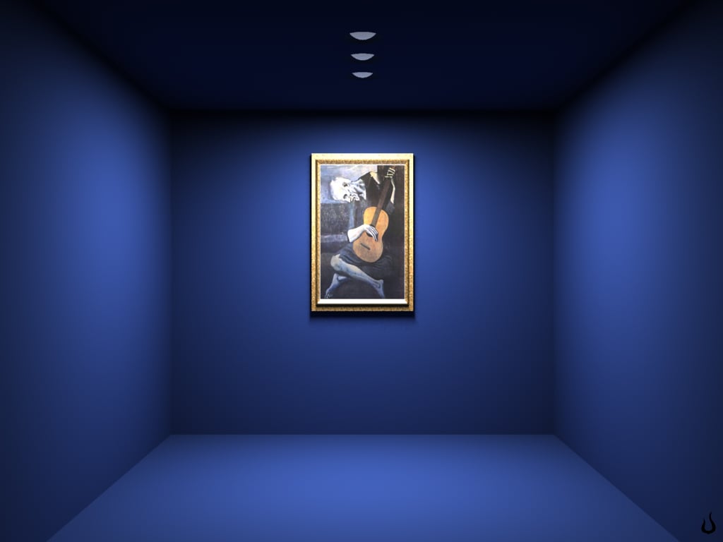  3D wallpaper Free download wallpaper Painting in the blue room