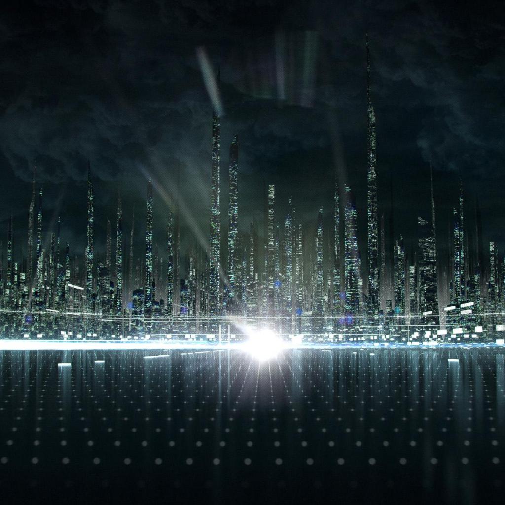 Tablet Futuristic City Wallpaper Background