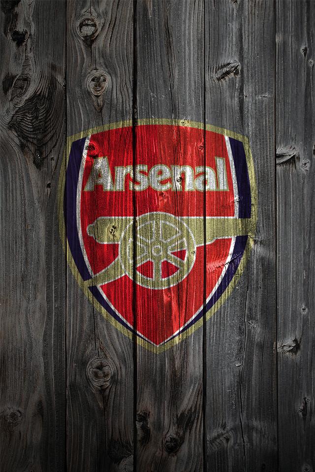 Arsenal iPhone Background Logo On Wood Ipho