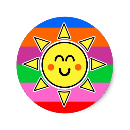 Hello Sunshine Rainbow Background Stickers